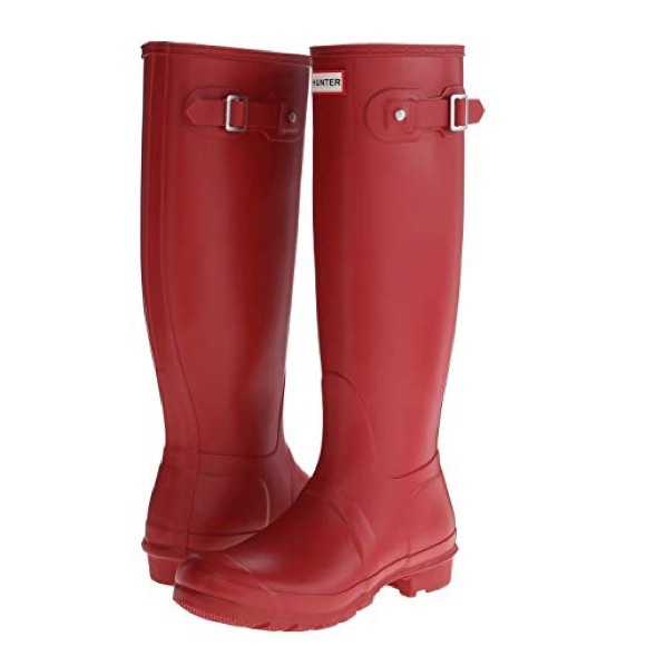 hunter matte red rain boots